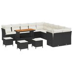 vidaXL Ensemble de canapé de jardin 14 Pièces Noir polyrotin