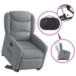 vidaXL Fauteuil inclinable électrique gris clair tissu