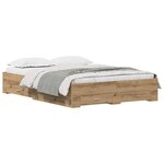 vidaXL Cadre de lit Chêne artisanal 140 x 200 cm Bois d'ingénierie