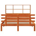 vidaXL Lit bibliothèque sans matelas cire marron 150x200 cm pin massif