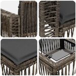vidaXL Ensemble de canapé de jardin 4 Pièces Gris et Gris foncé polyrotin