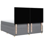 vidaXL Sommier à lattes de lit avec matelas Gris clair 180x200cm Tissu