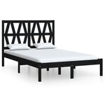 vidaXL Cadre de lit sans matelas noir bois massif 140x190 cm