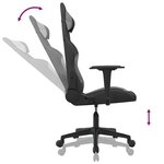 vidaXL Chaise de jeu de massage Noir et gris clair Tissu