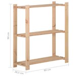 vidaXL Étagère de stockage 3 niveaux 80x28 5x90 cm Bois de pin massif