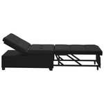 vidaXL Canapé-lit 3-en-1 en tissu noir