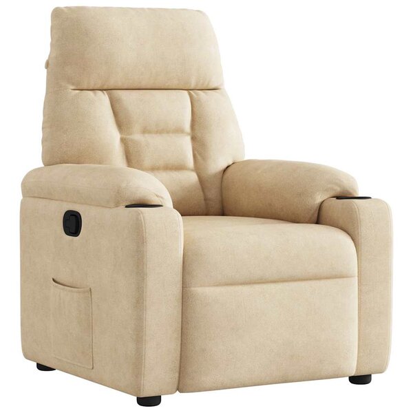 vidaXL Fauteuil inclinable crème tissu microfibre