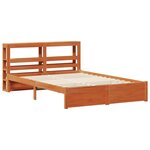 vidaXL Cadre de lit Cire marron 160 x 200 cm Bois de Pin Massif