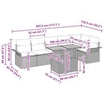 vidaXL Ensemble de canapé de jardin 7 pièces avec des coussins gris en rotin synthétique.