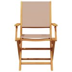vidaXL Chaises de jardin pliantes lot de 8 taupe tissu et bois massif