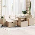 vidaXL Salon de jardin avec coussins 8 Pièces beige résine tressée
