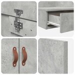vidaXL Cadre de lit avec rangement Gris béton 226.5 x 120 x 31.5 cm