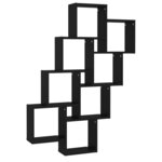 vidaXL Étagère murale cube Noir 90x15x119 cm Bois d’ingénierie