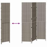 vidaXL Paravent Gris 147 x 180 cm polyrotin