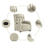 vidaXL Fauteuil inclinable électrique crème similicuir