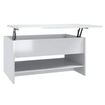 vidaXL Table basse Blanc brillant 80x50x40 cm Bois d'ingénierie