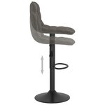 vidaXL Tabouret de bar Gris foncé Velours