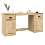 vidaXL Bureau avec armoire chêne sonoma bois d'ingénierie