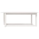 vidaXL Table basse Blanc 110x55x45 cm Bois massif de pin