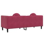 vidaXL Canapé avec coussins 3 places rouge bordeaux velours