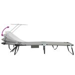 vidaXL Chaise longue pliante 2 Pièces Gris 56 x 190 x 81cm tissu
