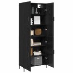 vidaXL Haut Armoire Chêne noir 69 5 x 34 x 180 cm Bois d'ingénierie
