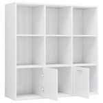 vidaXL Bibliothèque Blanc brillant 98x30x98 cm Bois d’ingénierie