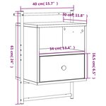 vidaXL Table de chevet murale 2 Pièces sonoma gris 40x30x61 cm