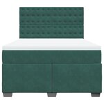 vidaXL Sommier à lattes de lit et matelas Vert foncé 140x200cm Velours