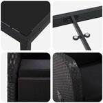 vidaXL Ensemble de salle à manger pour jardin 5 Pièces Noir polyrotin