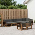 vidaXL Ensemble de canapés d'extérieur 8 pc Naturel et Anthracite