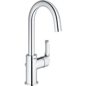 GROHE Mitigeur lavabo Eurosmart 23537002 - Bec haut pivotant 360°- Limiteur de température - Economie d'eau - Chrome - Taille L