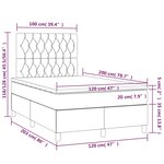 vidaXL Sommier à lattes de lit et matelas Gris foncé 120x200cm Velours