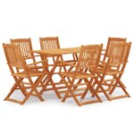vidaXL Ensemble à manger d'extérieur pliable 7 Pièces Bois d'eucalyptus