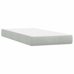 vidaXL Sommier à lattes de lit et matelas gris clair 90x210 cm velours