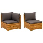 vidaXL Ensemble de salon de jardin 2 Pièce Marron Bois d'Acacia Massif