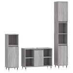 vidaXL Ensemble de meubles de salle de bain 3 Pièces Sonoma gris