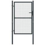 vidaXL Portail en maille de jardin Acier galvanisé 100 x 250 cm Gris