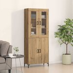 vidaXL Haut Armoire 2 Pièces chêne artisanal 69 5 x 34 x 180 cm