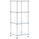 vidaXL Étagère 4 niveaux Transparent 40x40x100 cm Verre trempé