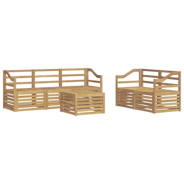 vidaXL Ensemble de canapés d'extérieur 6 pc Blanc Bois d'Acacia Massif