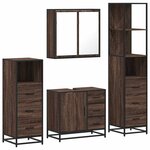 vidaXL Ensemble de meubles de salle de bain 4 Pièces chêne marron
