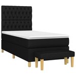 vidaXL Sommier à lattes de lit avec matelas Noir 90x200 cm Tissu