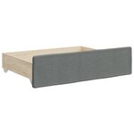 vidaXL Lit de jour avec gigogne et tiroirs gris foncé 80x200 cm tissu