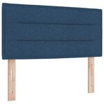 vidaXL Lit à ressort LED avec bandes LED Bleu 90 x 200 cm tissu