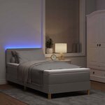 vidaXL Lit à ressort LED avec matelas avec LED Taupe 90 x 200 cm tissu