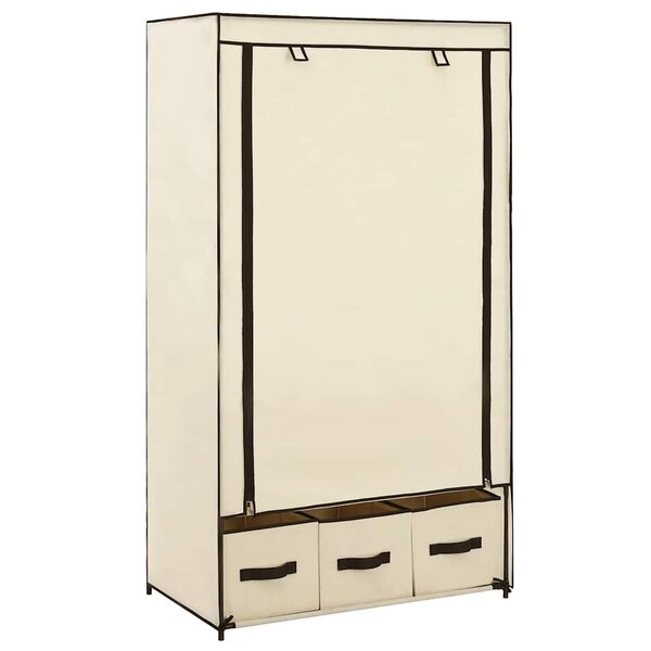 vidaXL Garde-robe Crème 87 x 49 x 159 cm Tissu