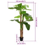 vidaXL Arbre de bananier artificiel Vert 125 x 25 x 250 cm