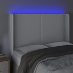 vidaXL Tête de lit à LED Blanc 147x16x118/128 cm Similicuir