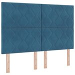 vidaXL Lit à ressorts avec matelas Bleu foncé 140 x 200 cm Velours
